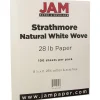 JAM Paper® Strathmore 28lb Paper, 8.5 x 11, Natural White Wove, 100 Sheets/Pack (194889)