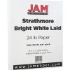JAM Paper® Strathmore 24lb Paper, 8.5 x 11, Bright White Laid, 500 Sheets/Ream (300420B)