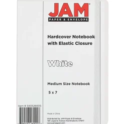 JAM Paper 1-Subject Pocket Notebook, 5" x 7", Wide Ruled, 100 Sheets, White (340526605)
