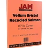 JAM Paper Vellum Bristol 67 lb. Cardstock Paper, 8.5" x 11", Salmon Pink, 50 Sheets/Pack (169832)