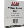 JAM Paper® Vellum Bristol 110lb Index Colored Cardstock, 8.5 x 11 Coverstock, Grey, 50 Sheets/Pack (16932846)