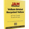 JAM Paper Vellum Bristol 67 lb. Cardstock Paper, 8.5" x 11", Yellow, 50 Sheets/Pack (169838)