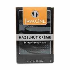 JavaOne Hazelnut Crème Coffee Freshpack, Light Roast, 84/Carton (JTC70506CT)