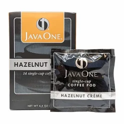 JavaOne Hazelnut Crème Coffee Freshpack, Light Roast, 84/Carton (JTC70506CT)