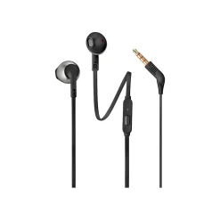 JBL TUNE 205 Stereo Earbud Headphones, Black (JBLT205BLKAM)