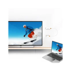 j5create 1.97' ScreenCast HDMI to USB-A Audio/Video Monitor Cable, Male to Male, White (JVAW56)