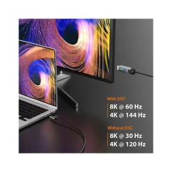 j5create 6' USB-C to HDMI 2.1 8K Cable, M/M, Space Gray/Black (JCC157)