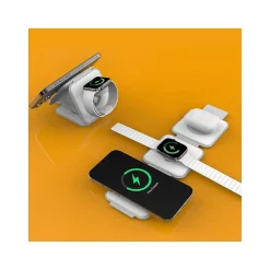 j5create Magnetic Wireless 3-in-1 Charging Station, White (JUPW3215)