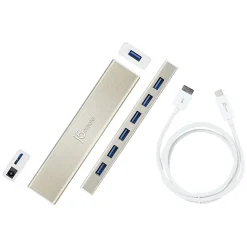 j5create 7-Port USB 3.0 Hub, Silver (JCH377US)