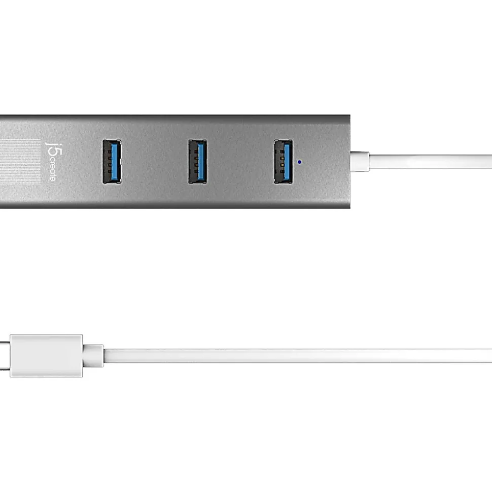 j5create 3-Port USB Type-C Hub, Space Gray (JCH474)