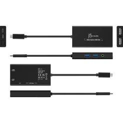 j5create 6-Port USB-C Hub, Black (JVA01)