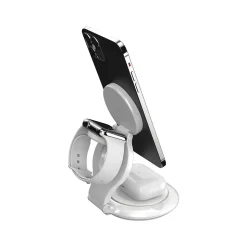 j5create Qi2 3-in-1 Magnetic Wireless Foldable Charging Station, White (JUPW3415)