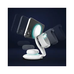 j5create Qi2 3-in-1 Magnetic Wireless Foldable Charging Station, White (JUPW3415)