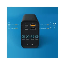 J5Create USB-A/USB-C Power Bank, 26800mAh, Black (JPB26465)