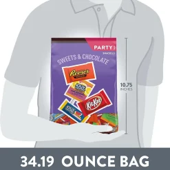 JOLLY RANCHER, KIT KAT and REESE'S Assorted Flavored Snack Size, Candy Party Pack, 34.19 oz (HEC93942)