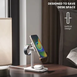 JOURNEY TRIO ULTRA 3-in-1 Fast Wireless Charging Station, White (JMSRT31WH)