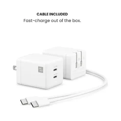 Journey USB Type-C Dual Wall Charger, White (JWCG265WH)