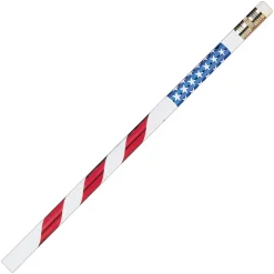 J.R. Moon Pencil Stars and Stripes Wooden Pencil, 2mm, #2 Medium Lead, Dozen (JRM7856B)