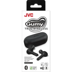 JVC Gumy True Wireless Earbuds with Microphone, Bluetooth, Black (HAA7TBU)