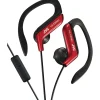 JVC HA-EBR80R Stereo Sport-clip In-Ear Headphone with Mic and Remote, Red