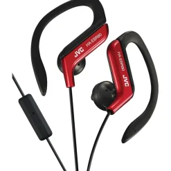 JVC HA-EBR80R Stereo Sport-clip In-Ear Headphone with Mic and Remote, Red