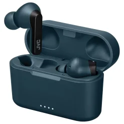 JVC RIPTIDZ True Wireless Earbuds with Charging Case, Bluetooth, Navy (HAA9TA)