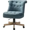Karat Home Armless Fabric Swivel Task Chair, Blue (HOFMSY0096-BLUE)
