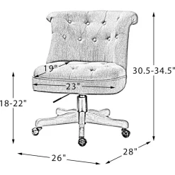 Karat Home Armless Fabric Swivel Task Chair, Blue (HOFMSY0096-BLUE)