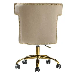Karat Home Armless Polyester Swivel Task Chair, Tan (OFM0001-TAN)