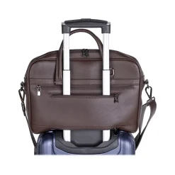 Karla Hanson Roger Laptop Briefcase, Brown Faux Leather (22601BROWN)