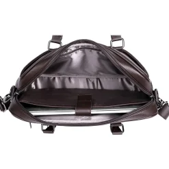 Karla Hanson Roger Laptop Briefcase, Brown Faux Leather (22601BROWN)