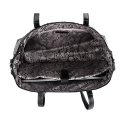 Karla Hanson Tanya Black Vegan Leather Tote Bag, Medium (21804BLACK)