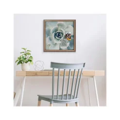 Kate & Laurel F2 Images Succulent 7 Cork Bulletin Board, Gold Frame, 1' x 1' (222048)