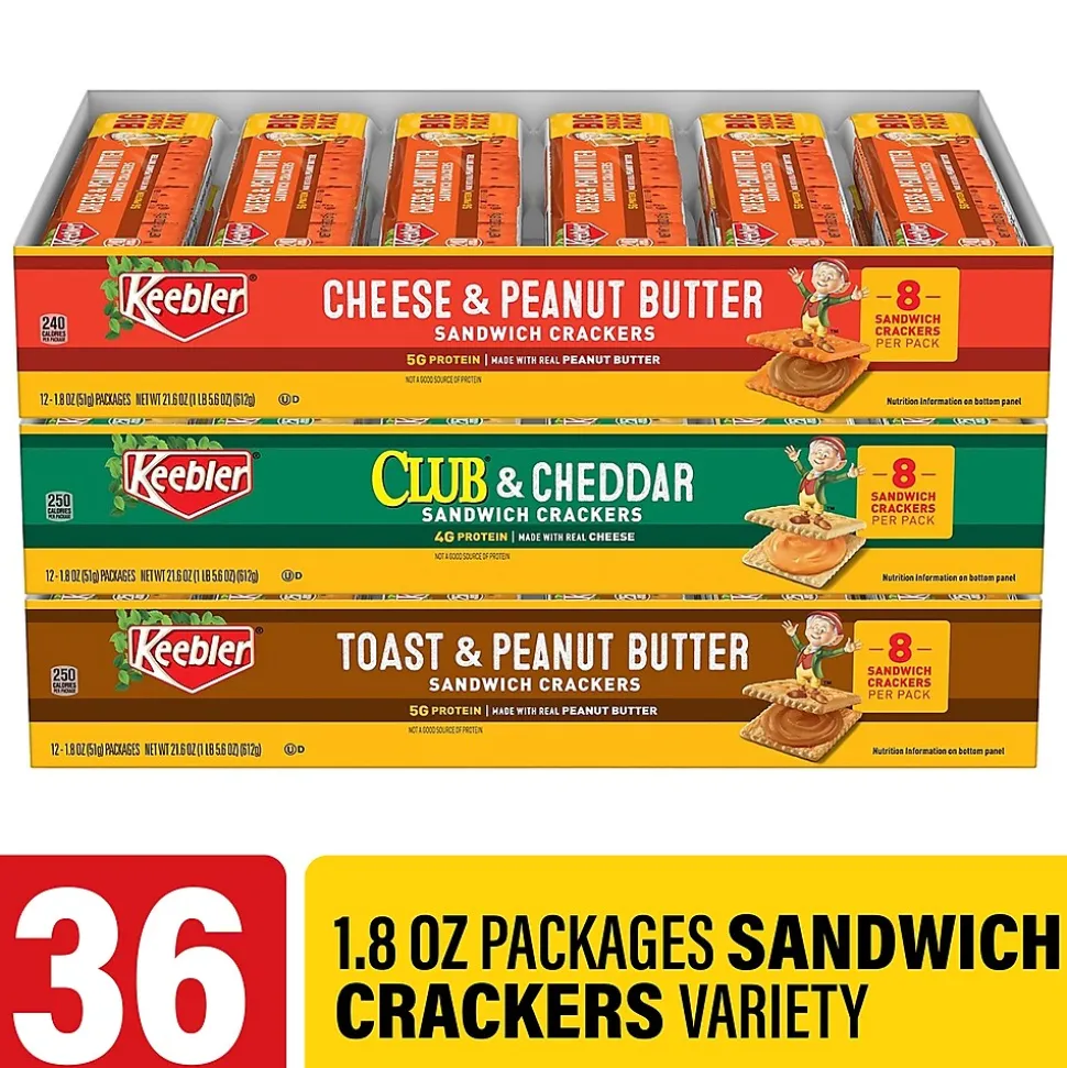 Keebler Cracker Variety Pack, 1.8 oz, 36/count (600-00773)
