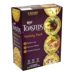 Keebler Toasteds Crackers - Variety Pack (5 Boxes of 3 Different Flavors), 40 oz, 5/Pack (22487)