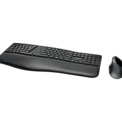 Kensington Pro Fit Wireless Ergonomic Keyboard and Optical Mouse Combo, Black (K75406US)