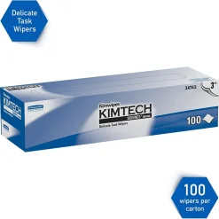 Kimtech Science Kimwipes Delicate Task Wipers, 11.22" x 12.3", White, 3-ply, 100 Sheets/Box (34743)