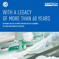 Kimtech Science Kimwipes Delicate Task Durable Fibers Cleaning Wipers, 16.6" x 14.7", White, 140 Wipers/Box (34256)