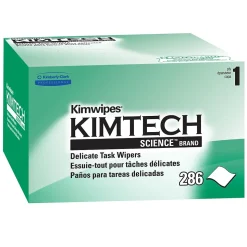 Kimtech SCIENCE KIMWIPES Delicate Task Durable Fibers Cleaning Wipers, 8.4" x 4.4", White, 286 Wipers/Box (34155)