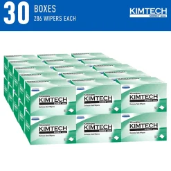 Kimtech SCIENCE KIMWIPES Delicate Task Durable Fibers Cleaning Wipers, 8.4" x 4.4", White, 286 Wipers/Box, 30/Carton (34120)