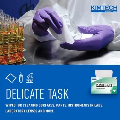 Kimtech SCIENCE KIMWIPES Delicate Task Durable Fibers Cleaning Wipers, 8.4