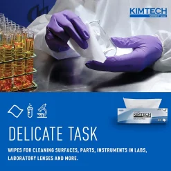 Kimtech Science Kimwipes Delicate Task Fabric Cleaning Wipers, White, 92 Wipers/Box, 15/Carton (34721)