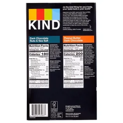 KIND Dark Chocolate Nuts & Sea Salt and Peanut Butter Dark Chocolate Variety Pack, 1.4 oz, 18/Pack (220-02414)