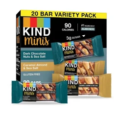 KIND Minis Gluten Free Nut Bar Variety Pack, 0.7 oz., 20 Bars/Box (PHW27964)