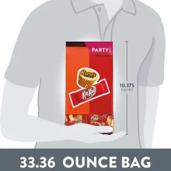 KIT KAT and REESE'S Assorted Milk Chocolate Flavored Miniatures, Candy Party Pack, 33.36 oz (HEC40040)