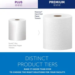 Kleenex Essential Plus+ Recycled Hardwound Paper Towels, 1-ply, 600 ft./Roll, 6 Rolls/Carton (50606)