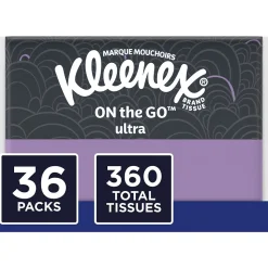 Kleenex On-the-Go Ultra Slim Wallet Facial Tissue, 3-Ply, 10 Tissues/Pack, 36 Packs/Box (35533)