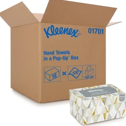 Kleenex Pop-Up Recycled Multifold Paper Towels, 1-ply, 120 Sheets/Pack, 18 Packs/Carton (01701)