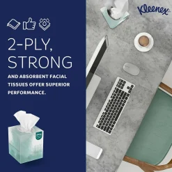 Kleenex Professional Naturals Cube Facial Tissue, 2-ply, White, 90 Tissues/Box, 36 Boxes/Case (21272)