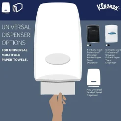 Kleenex Recycled Multifold Paper Towels, 1-ply, 150 Sheets/Pack, 8 Packs/Carton (02046)